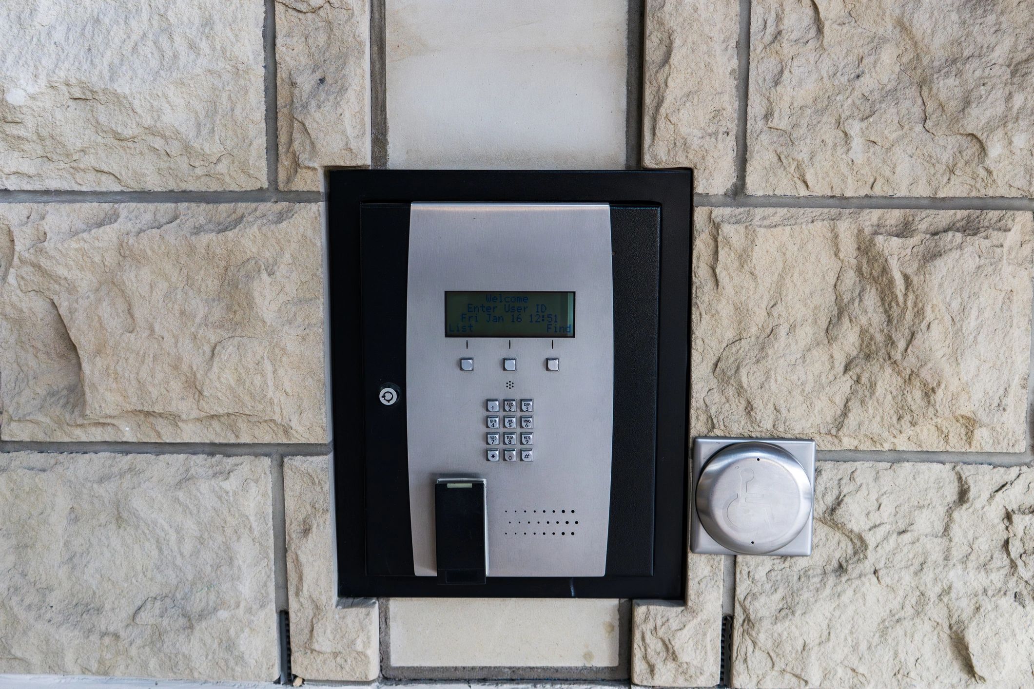 Electronic access panel representing secure and professional system integration